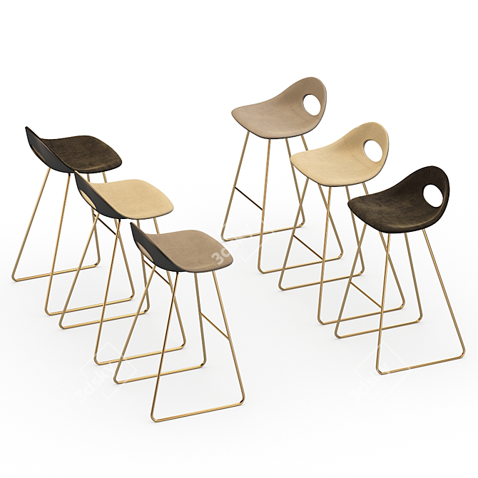 Sleek Say O Bar Stool 3D model image 1