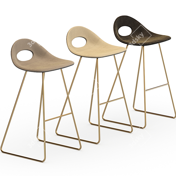 Sleek Say O Bar Stool 3D model image 2