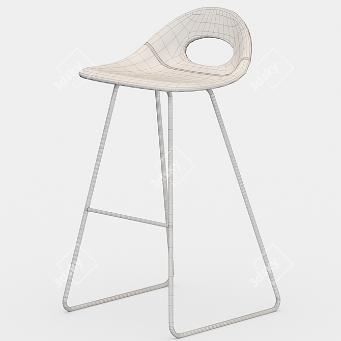 Sleek Say O Bar Stool 3D model image 3