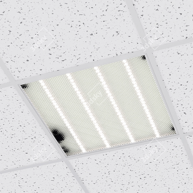 LED Panel Tile 60x60cm with Armstrong Ceiling Mount 3D model image 3