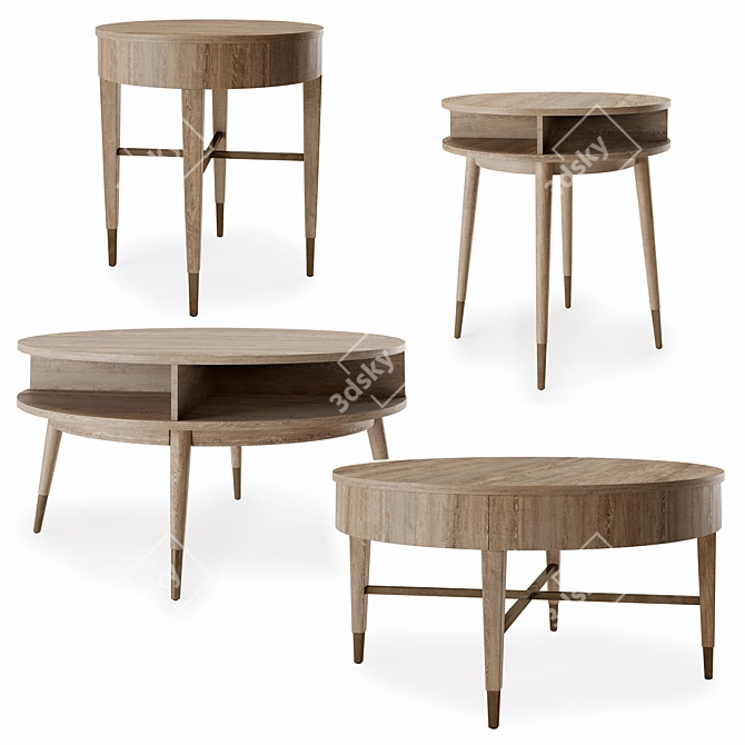 Modern Oak La Jolla Set 3D model image 1