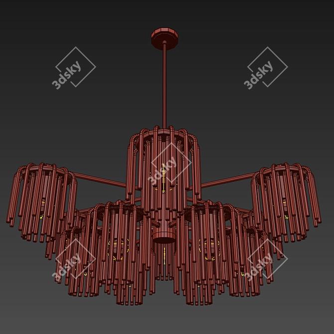 Sleek Gretta 12-Light Linear Chandelier 3D model image 3