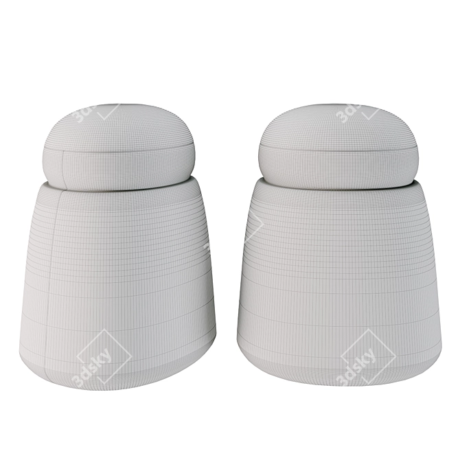 Chic Fabric Pouf by Roche Bobois 3D model image 2