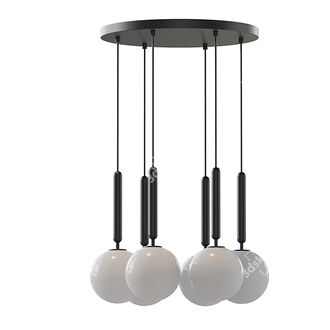 RAFFIN 6 Pendant Glass Lamp 3D model image 1