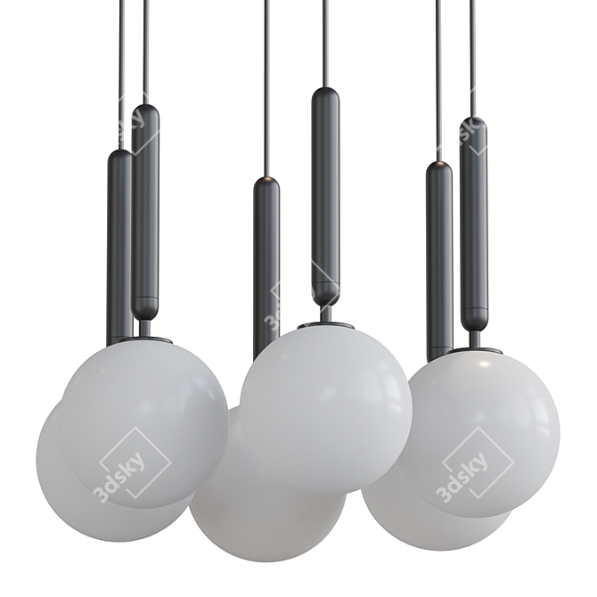 RAFFIN 6 Pendant Glass Lamp 3D model image 2