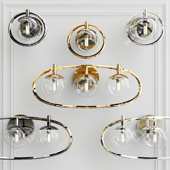 Modern Satin Brass Bynoe Sconce 3D model image 1
