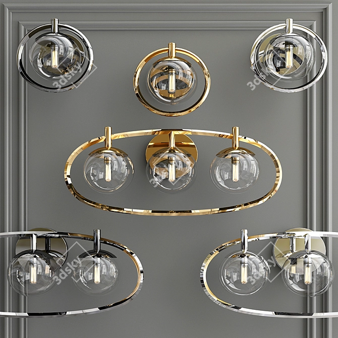 Modern Satin Brass Bynoe Sconce 3D model image 2