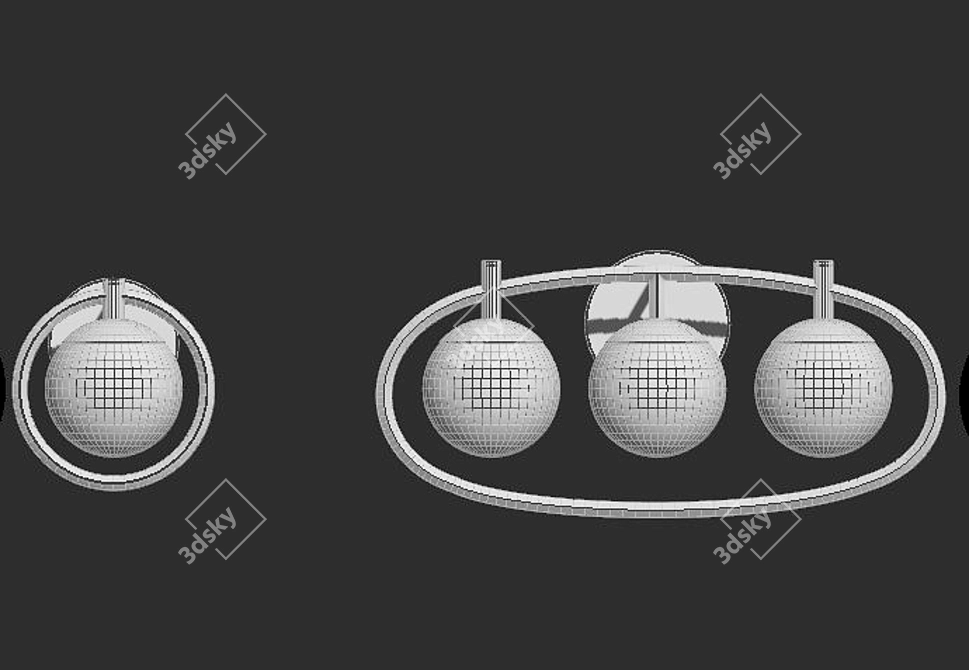 Modern Satin Brass Bynoe Sconce 3D model image 3