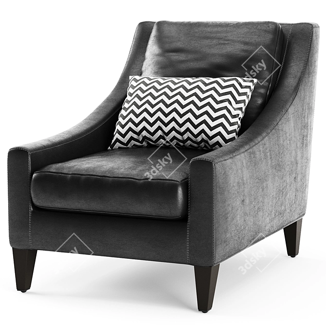 Elegant Pottery Barn Aiden Armchair 3D model image 4