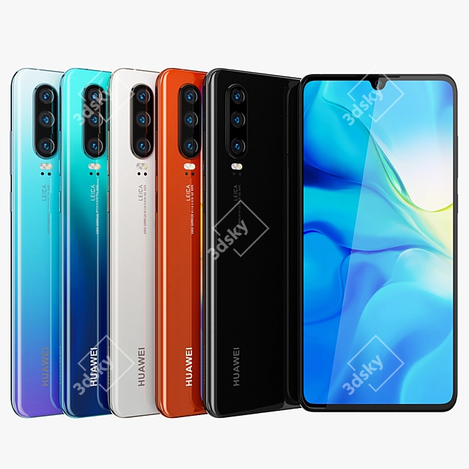 Huawei P30: A Colorful Android Experience 3D model image 1