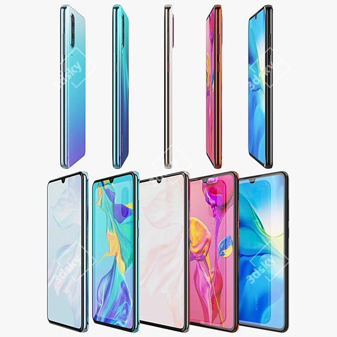 Huawei P30: A Colorful Android Experience 3D model image 3