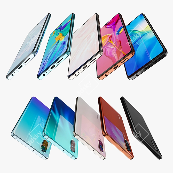 Huawei P30: A Colorful Android Experience 3D model image 4