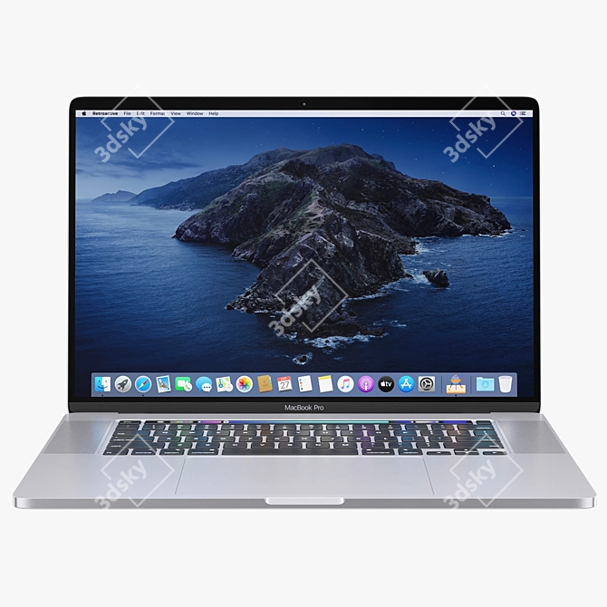 Silver MacBook Pro 16: Powerful Performance 3D model image 1