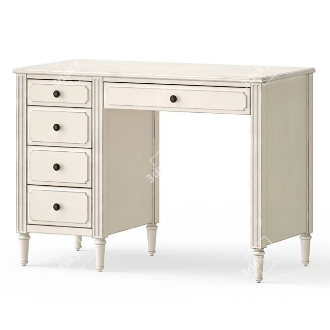 Provence Style Kids Writing Table 3D model image 1