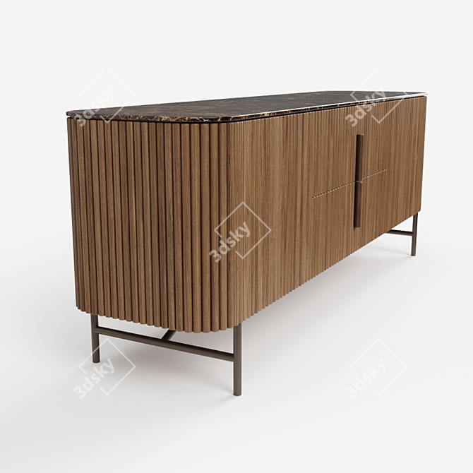 Elegant Rigadin Commode - 31x123x46 cm 3D model image 2