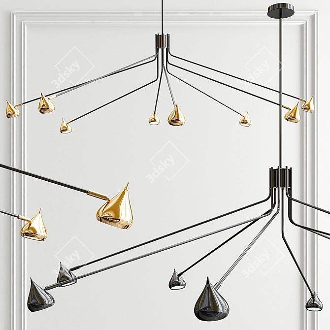 Elegant Sofia Chandelier by Fuse 3D model image 1