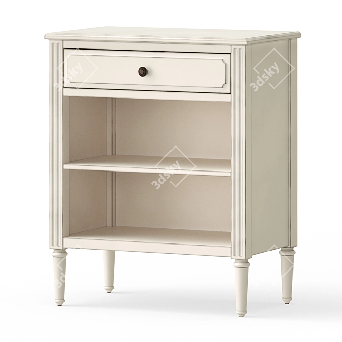 Provence Style Nursery Bedside Table 3D model image 1