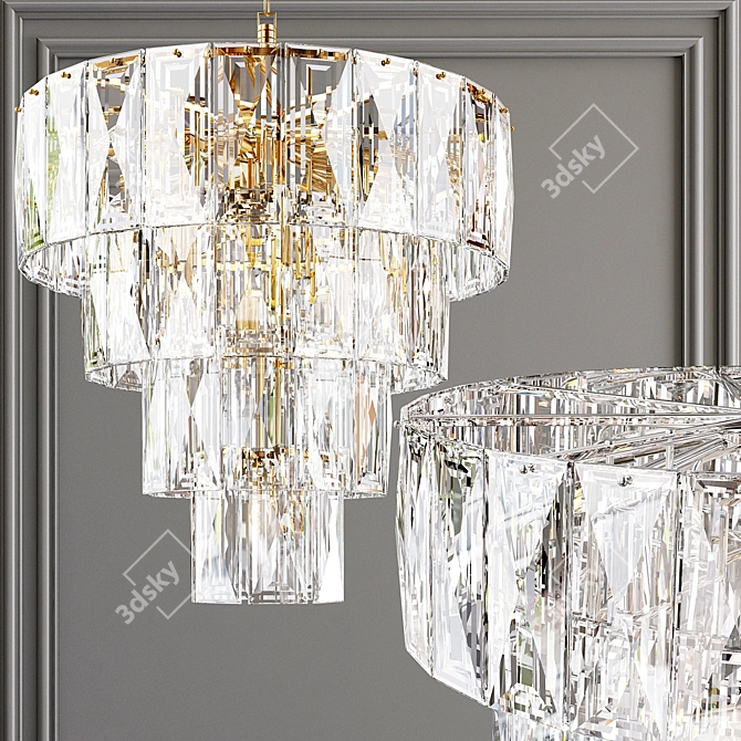 Eichholtz Amazone S Chandelier: Elegant Metal and Crystal Lighting 3D model image 2
