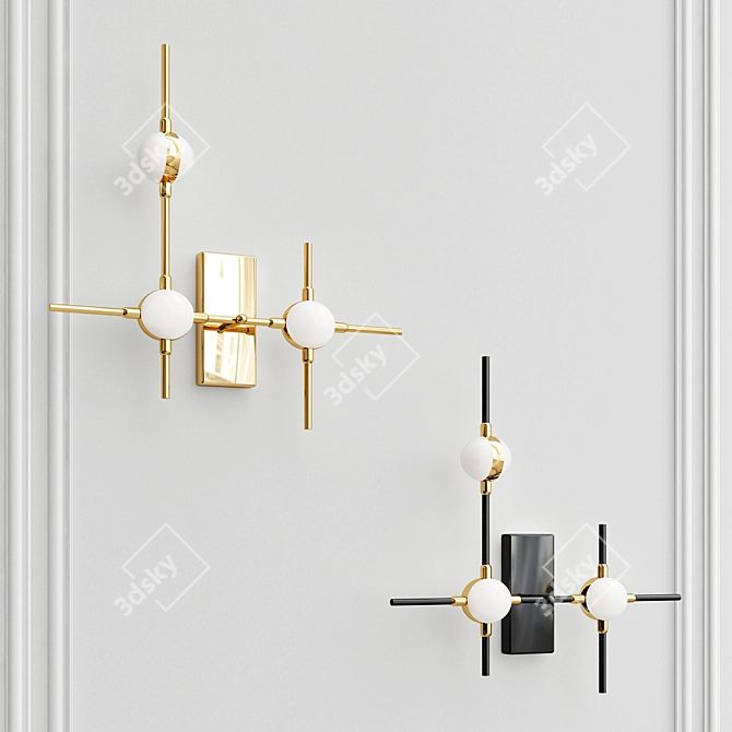 Molecular 3: Elegant Black & Gold 3D model image 1