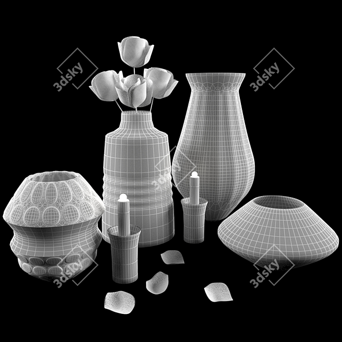 Sleek Modern Flowerpot 3D model image 2