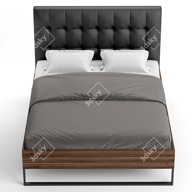 Baxton Studio Industrial Bed 3D model image 2