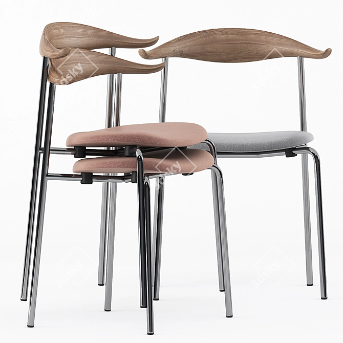 CH388 DINING TABLE, CH88P Chair by Carl Hansen 3D model image 3