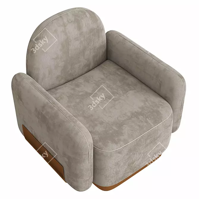 Compact and Stylish Handy Armchair 3D model image 2