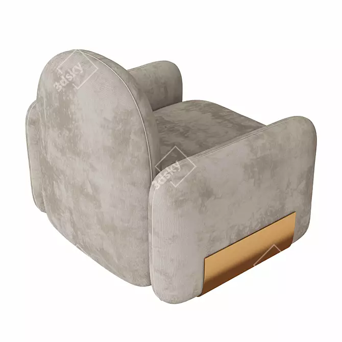 Compact and Stylish Handy Armchair 3D model image 3