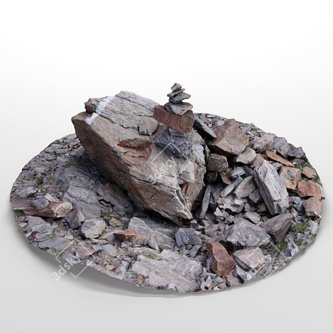 Italian Mountain Stones | High-resolution Photogrammetry 3D model image 2