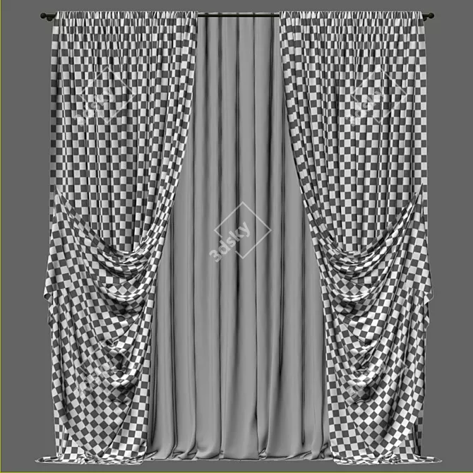 Elegant Drapes - Curtain 572 3D model image 4