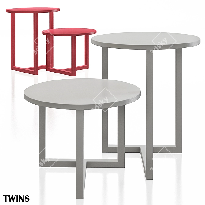 Elegant Marelli TWINS Coffee Table 3D model image 1