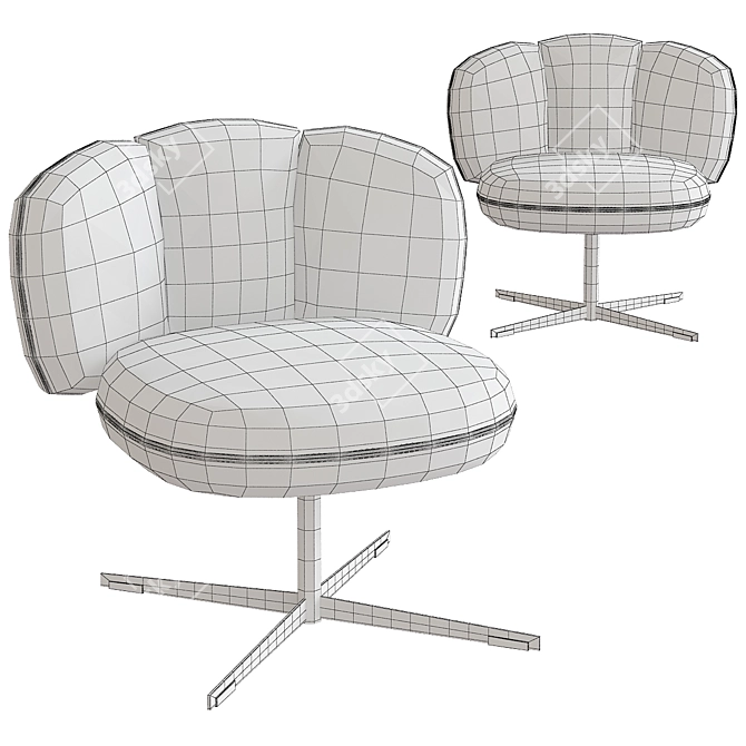 Elegant Lounge Chair: Bras 3D model image 2