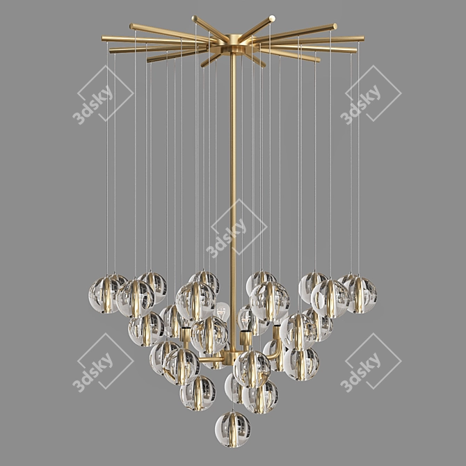 Elegant Katia Lucite Chandelier 3D model image 2