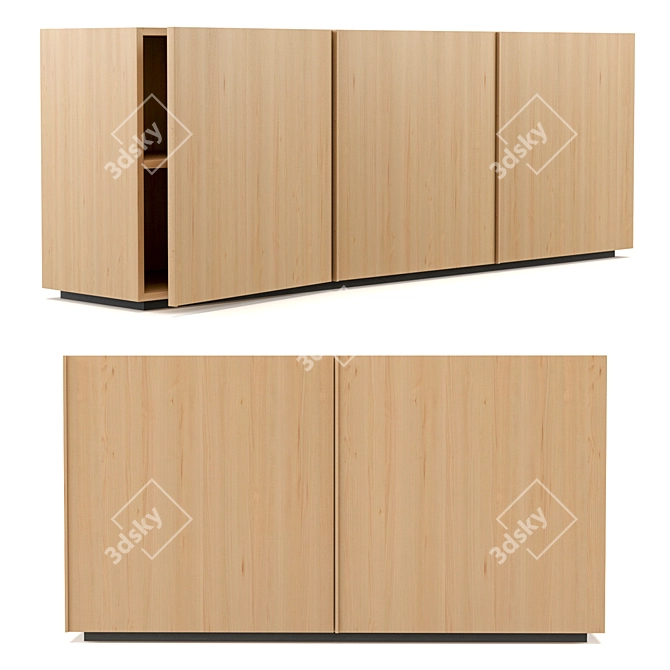 Modern Sage Sideboard: Stylish Storage Solution 3D model image 1