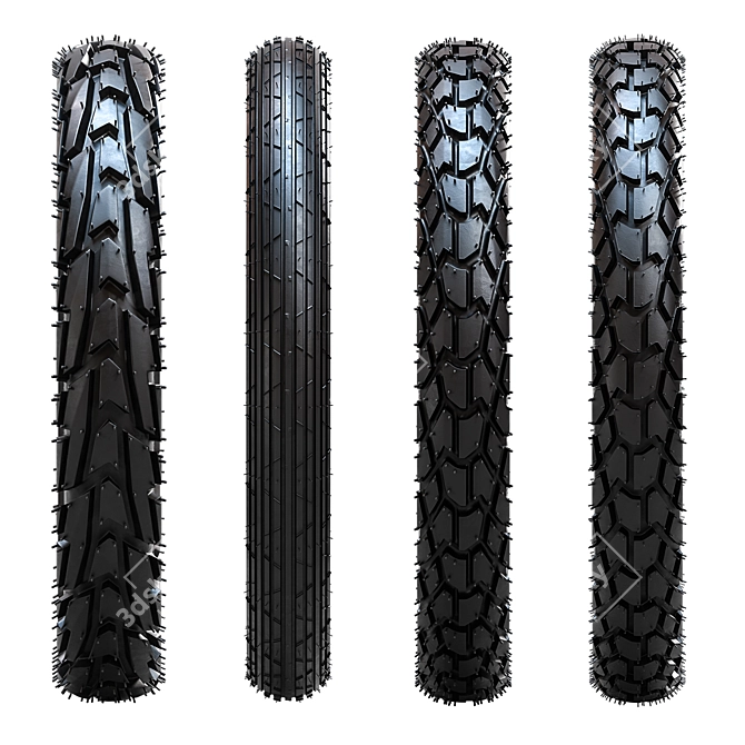 3DMax Bike Tire Tread Pyramids 3D model image 2