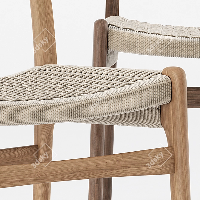 Sleek Oak CH23 Dining Chair by Carl Hansen 3D model image 3