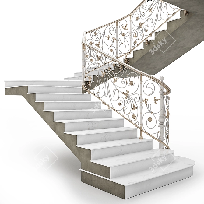 Classic Staircase: Elegant and Versatile 3D model image 1