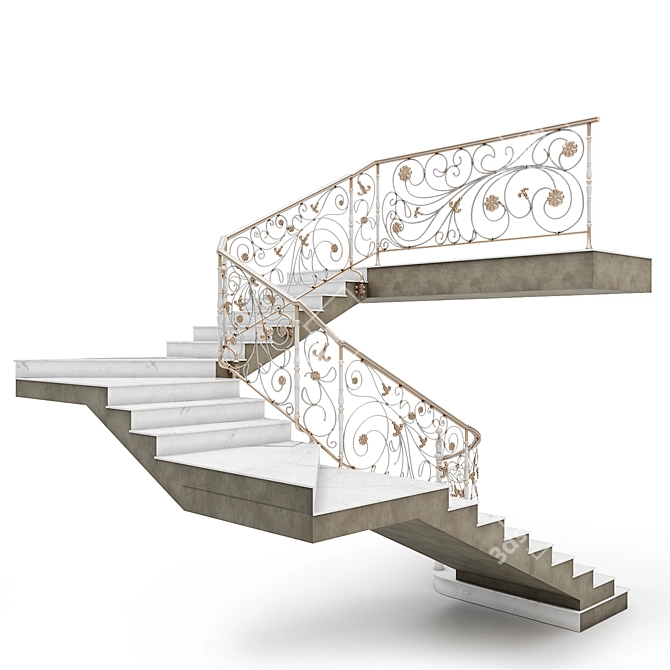 Classic Staircase: Elegant and Versatile 3D model image 3