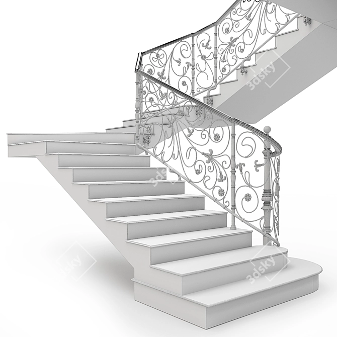 Classic Staircase: Elegant and Versatile 3D model image 5