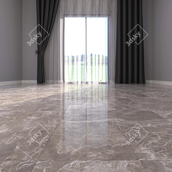 Alpha Greige Marble Floor Set 3D model image 2