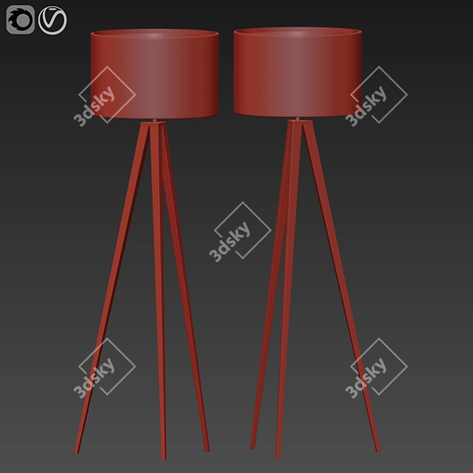 Modern Floor Lamps Set - Elegant Lighting Solution 3D model image 3