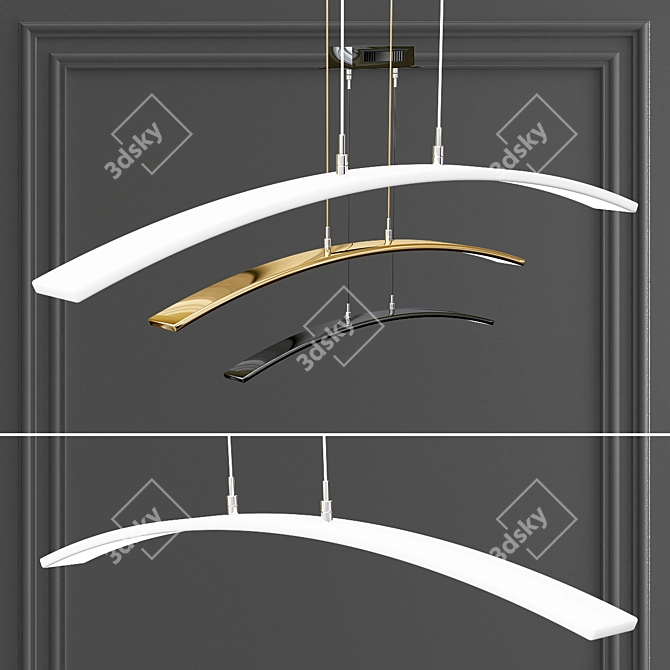 Contemporary Rainbow Pendant Light 3D model image 2
