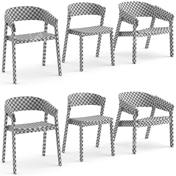 Muuto Cover Chairs: Modern and Stylish Seating 3D model image 4