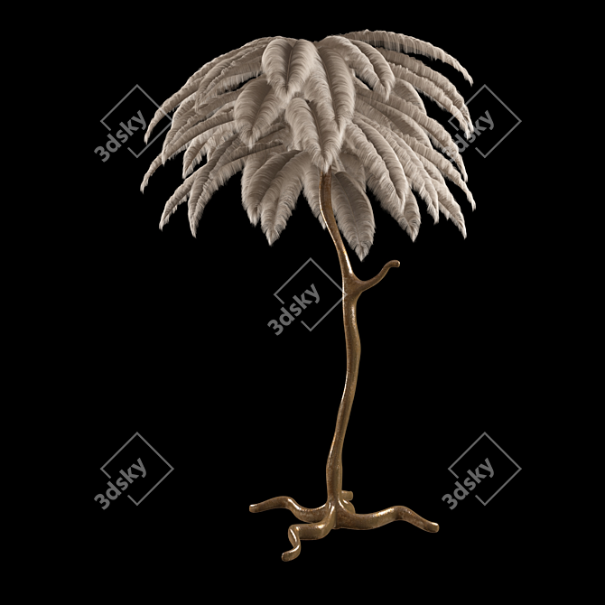Feather Glow Floor Lamp 3D model image 1