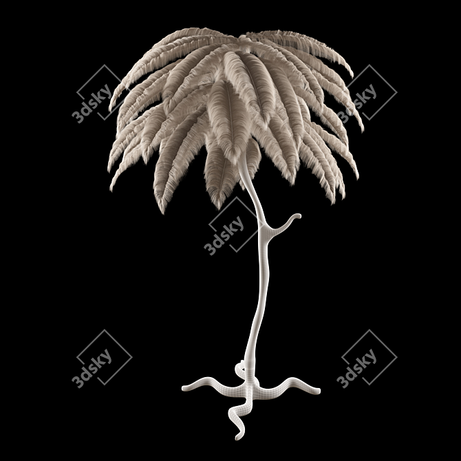 Feather Glow Floor Lamp 3D model image 2