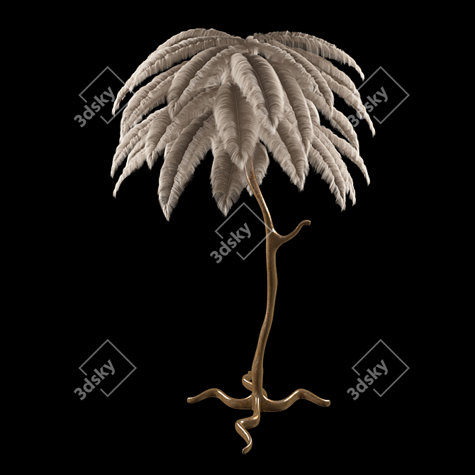 Feather Glow Floor Lamp 3D model image 3