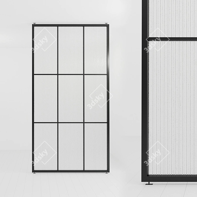 Sleek Glass Partition: Customizable Design 3D model image 1