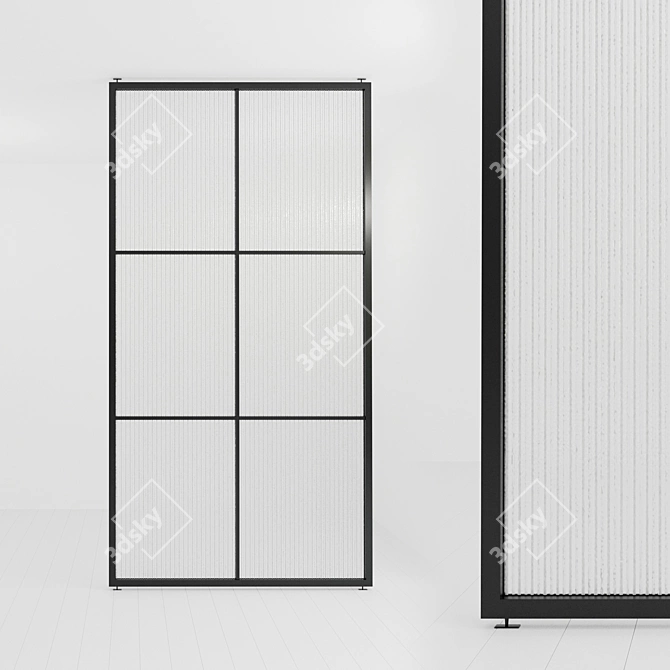 Sleek Glass Partition: Versatile and Customizable 3D model image 1