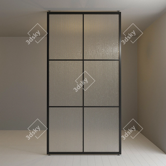 Sleek Glass Partition: Versatile and Customizable 3D model image 3