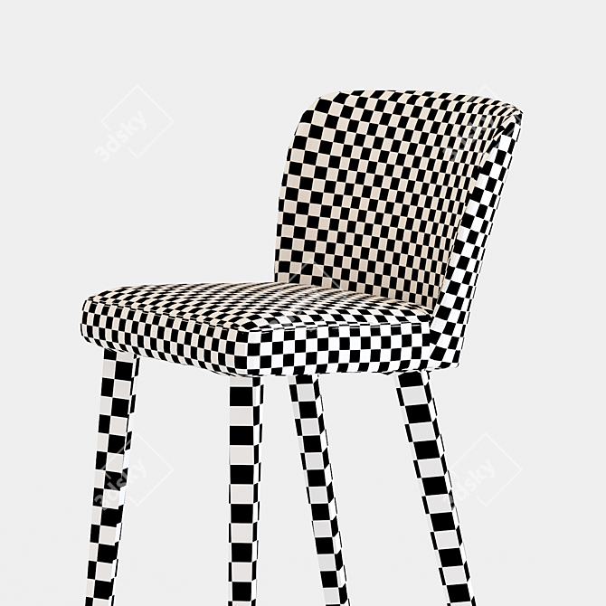 Elegant Upholstered Beech Barstool 3D model image 5